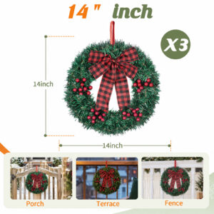 Solar Christmas Wreath Lights (Set of 3)