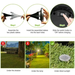 Solar In-Ground Disk Lights (4 Pack)