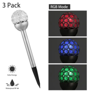 Solar Crackle Ball Stake Lights (3 Pack)